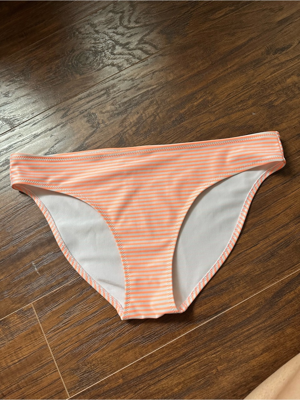 Aerie Women's Neon Orange Striped Bikini Bottom